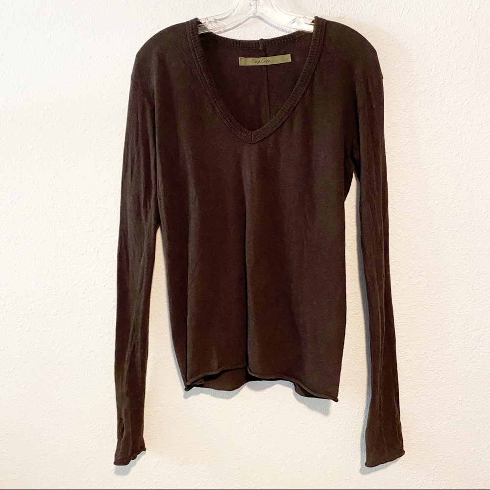 Enza Costa Revolve Cashmere V Neck Long Sleeve